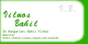 vilmos bahil business card
